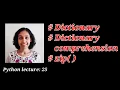 Python Lect 25 Dictionary in Python Python Tutorials