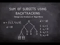 Sum of Subsets using Backtracking Design and Analysis of Algorithms Tutorials of 595