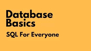 SQL For Everyone - Tutorial 1