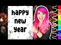 Coloring Happy New Year 2025 Coloring Page Ohuhu Art Markers
