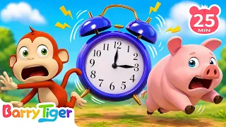 The Mouse Runs Up the Clock ⏰ | Animal Clock Fun | Kids Songs | BarryTiger