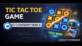 Tic Tac Toe Game in C CODSOFT Internship Task 3 Console Based Game