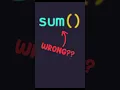 Python Sum Function Is WRONG