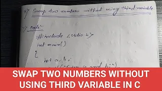 Program 8 SWAP TWO NUMBERS WITHOUT USING THIRD VARIABLE IN C C PROGRAMS BASIC