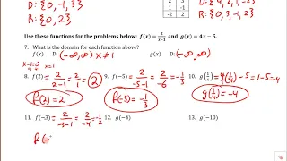 PRACTICE TEST - Unit 4 Linear Functions and Function Notation