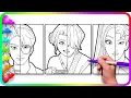 Satisfying Coloring KPop Demon Hunters FanArt Coloring Pages - Huntrix vs Saja Boys
