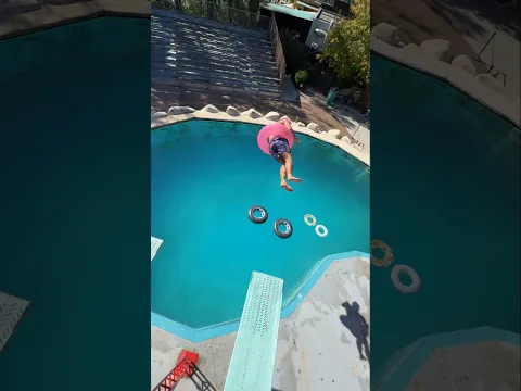 Crazy trick with donuts 🍩🫣🔥 #tutorial #pool #waterslide #travel #marvel #spiderman #fifa #funny