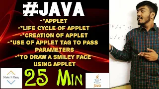 Java Applet Life Cycle of Applet The PARAM tag Learn to draw a smiley using Applet programming