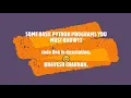 Some Basic Python Programs The Beginners Must know New Python Programs Bhavesh Chauhan