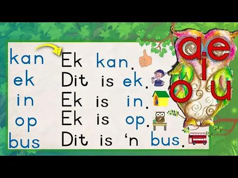 Download MP3 Vokale in Afrikaans vir kinders /a, e, i, o, u | Afrikaanse Kinder Video | Leesprogram 1/40