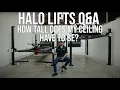 HALO LIFTS Q A HEIGHT OF CELING TO FIT A 4 POST LIFT IN MY GARAGE