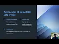 Mutable and Immutable Data Types in Python Mutable and Immutable Data Types in Python