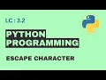 L-3 2 Escape Character Basic Python Free Python Course Bangla