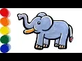 Elephant Coloring Animal Coloring Elephant for Children Coloring page Mini Art Kids