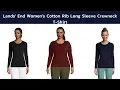 Lands End Women s Cotton Rib Long Sleeve Crewneck T Shirt