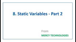 9 Static Variables - Part 2