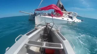 Trying to save the boat