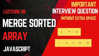 LeetCode 88 JavaScript Solution in Hindi Merge Sorted Array No Extra Space Interview DSA