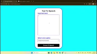 Text-to-Speech Converter Web App HTML CSS JavaScript Project Demo
