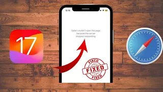 How To Fix Safari Cannot Open Page Because The Server Stopped Responding Ios17 2024 