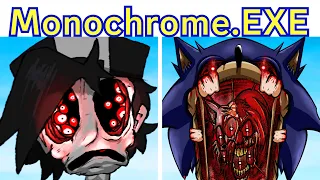 FNF INSANELY HIGH EFFORT! Monochrome but Sonic.EXE + Story Cutscenes (Hypno's Lullaby Reboot)