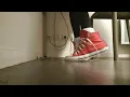 Giantess Zoe crushes tiny army men under desk and put them in her Red Converse sneakers read desc