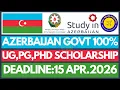 Lagu How to Apply for Azerbaijan Government Fully Funded Scholarships 2026 | Study Free UG, Masters, PhD