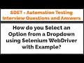 How do you Select an Option from a Dropdown using Selenium WebDriver with Example