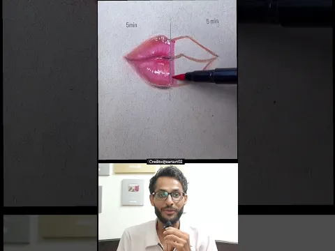 Lips Drawing Challenge #shorts