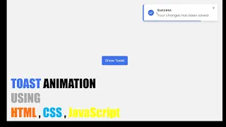 Animated Toast Notification with Progress Bar Using HTML CSS JavaScript