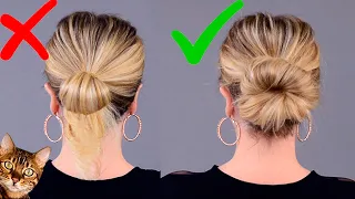 ПУЧОК ИЗ 1 РЕЗИНКИ! ПРИЧЕСКА ЗА 1 МИНУТУ! С участием моей кошки 😻