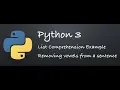 Python 3 - List Comprehension Removing vowels from a sentence Example