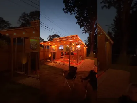 Summer nights in our backyard #mancave #backyard #patioideas #backyardbar #staycation