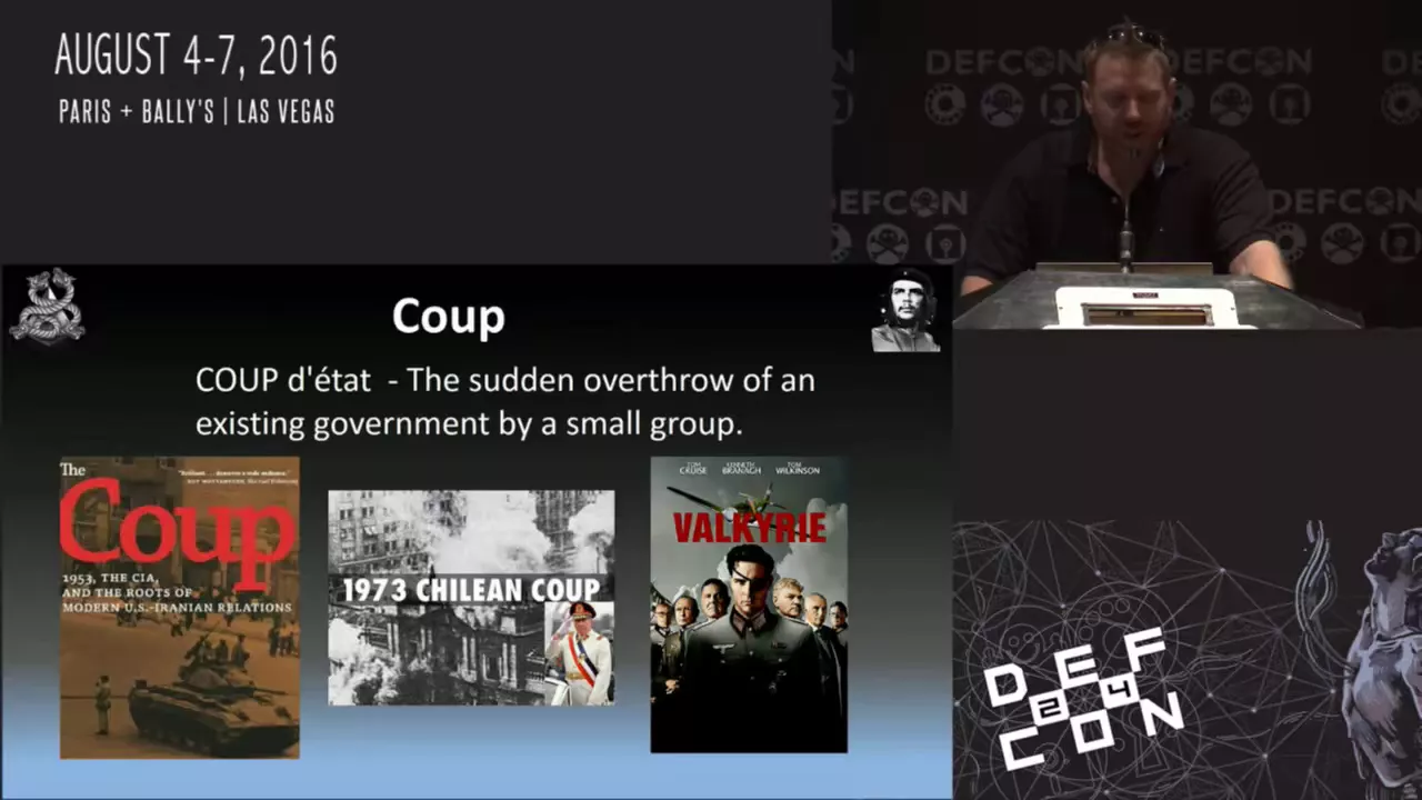 DEFCON 24 Conference   Chris Rock   How to overthrow a Government   Video and Slides