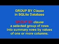 How to use GROUP BY using SQLite
