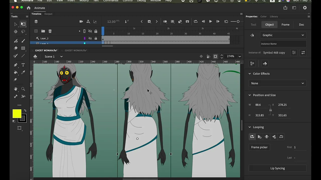 2D Witch vector Character | Fully Rigged Adobe Animate CC | Ready-to-Use Cartoon Animation Asset