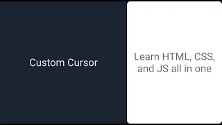 Custom cursor HTML CSS and JS