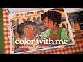 ASMR color with me Encanto Disney mystery coloring book using Guangna Languo acrylic markers