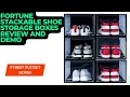 Amazon FORTUNE Shoe Storage Boxes Organizer Best Budget Stackable Sneaker Display Review Demo