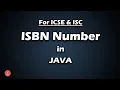 ISBN Number in JAVA For ICSE ISC BluejCode