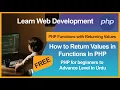PHP functions how to return values in