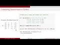 MATH 3191 Determinant Matrices Using Python