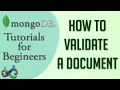 MongoDB Tutorial 29 How to Validate a Document in MongoDB