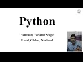 L22 Python Function Part 3 Variable Scoping Local Global Nonlocal Bangla