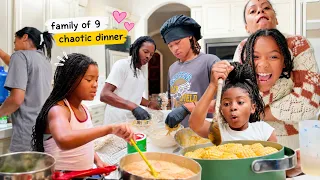 Family Of 9 | We're all Cooking & It's Crazy In Here