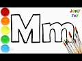 Glitter Letter M Coloring and Drawing Alphabet phonics and words for Kids Toddlers ABC for kids