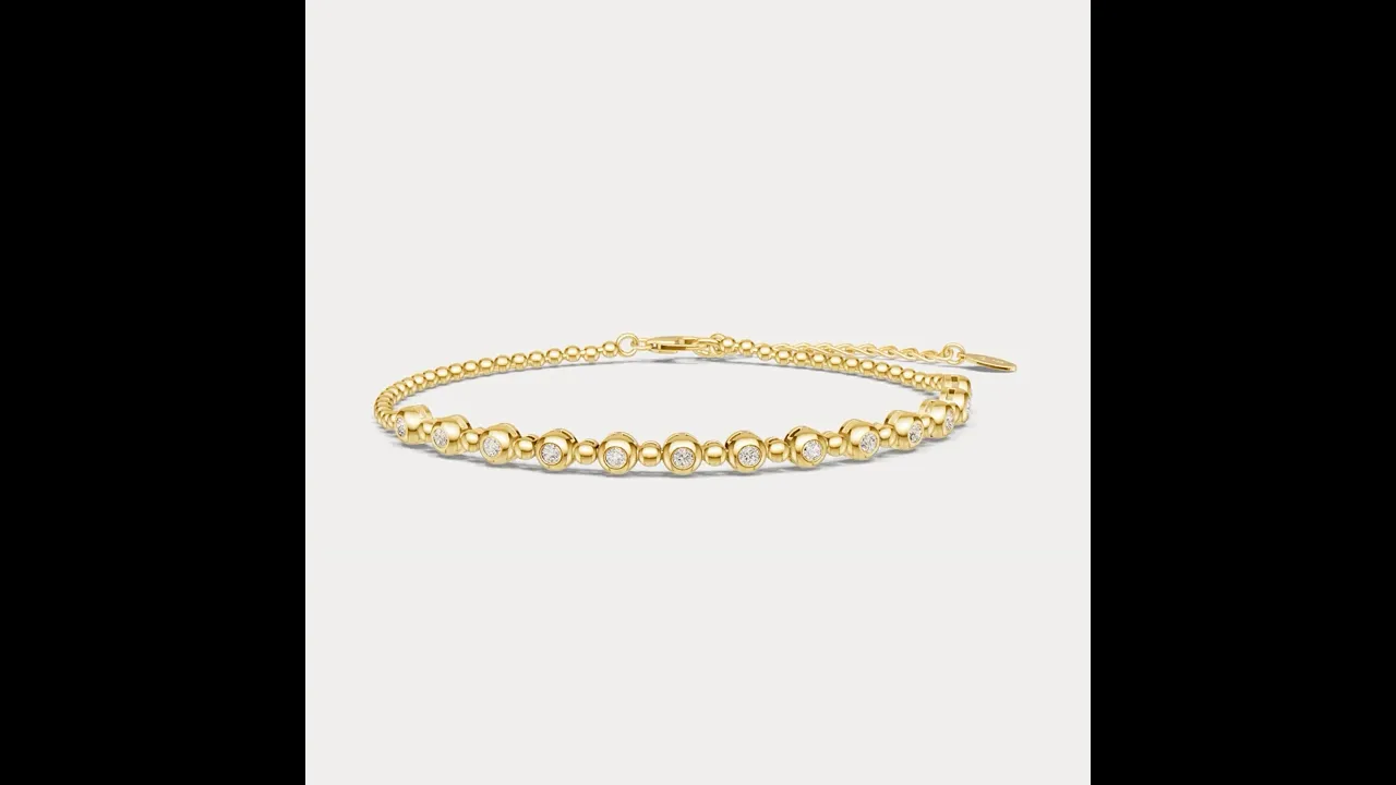 Bezel Set Lab-Grown Diamond Half Tennis Bracelet in Sterling Silver