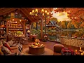 Smooth Fall Jazz in Lakeside 🍂 Cozy Coffee Shop Ambience & Relaxing Jazz Instrumental Music to Study