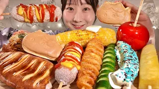 ASMR Japanese Festival Food【Mukbang/ Eating Sounds】【English Subtitles】