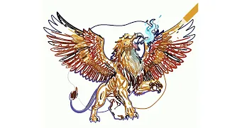 Drawing a Fire Griffin with Python Code Generative Art in 4 Minutes